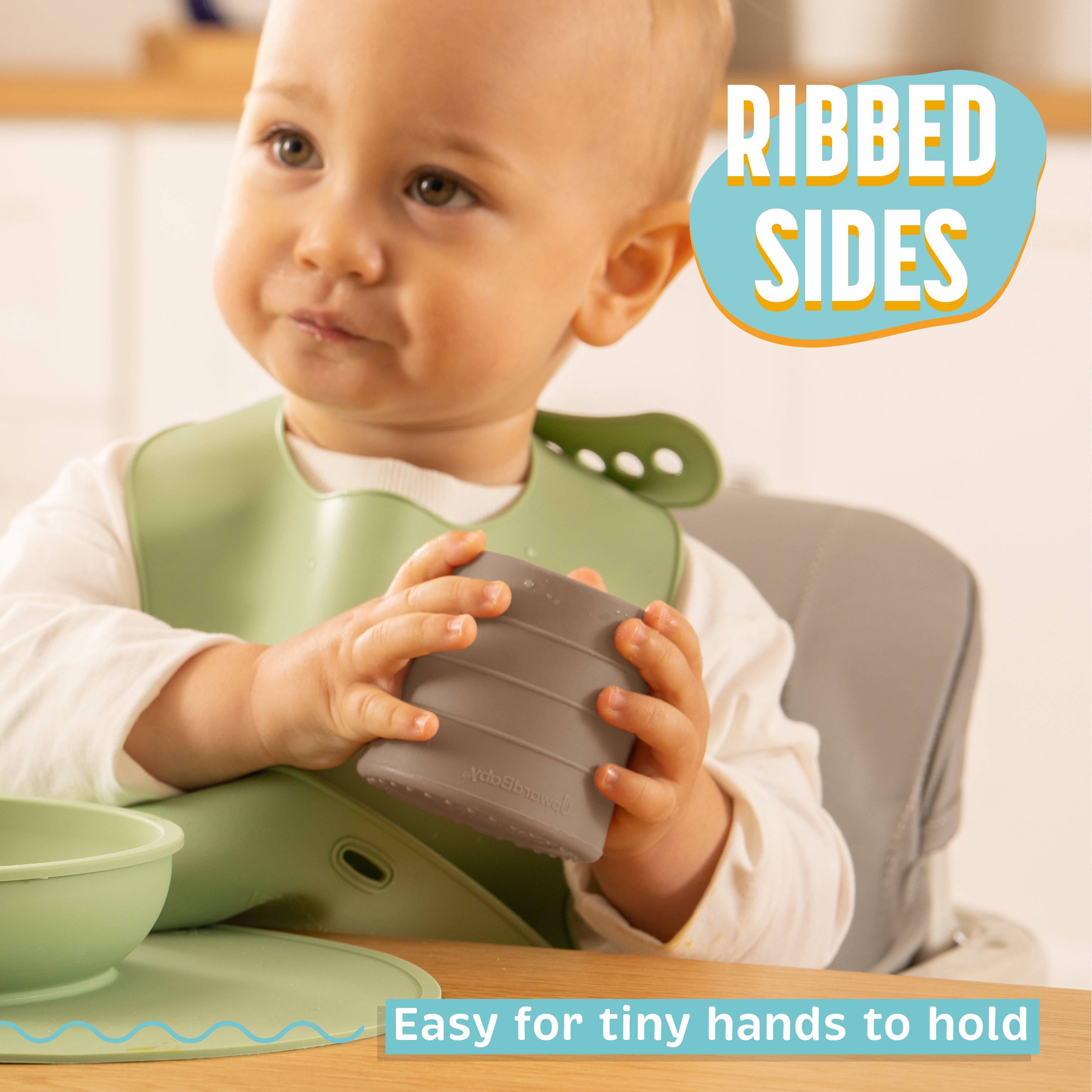 UpwardBaby Silicone Spill Resistant Baby Toddler Cups - Set of 3