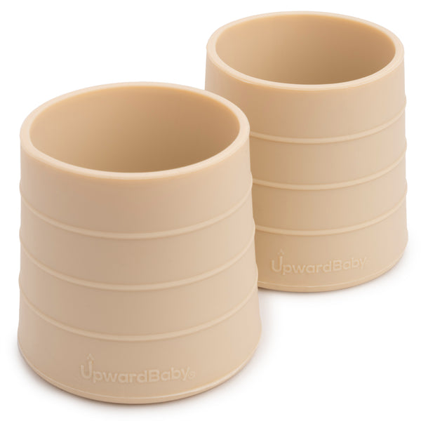 Sperric Baby Cups Silicone Toddler Open Training Cups 3 Months+ (3 oz) (Sunrise / Cool Gray)
