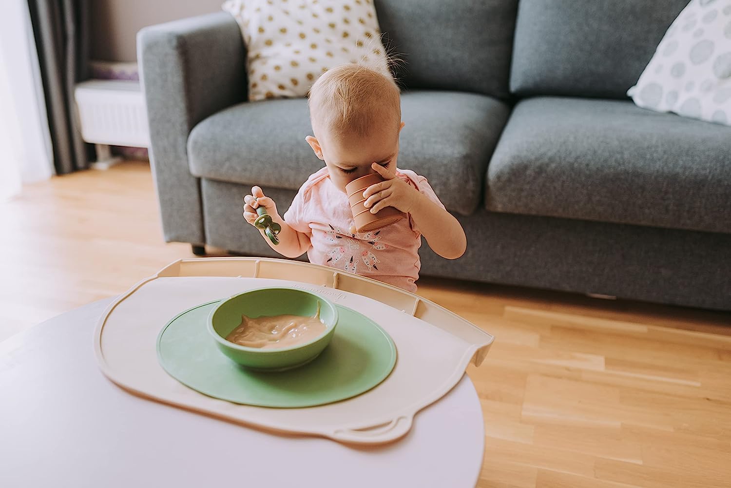  UpwardBaby Silicone Placemats for Kids Toddlers- Suction Baby  for Restaurants & Home with Food Catching Pockets for Dining Table-Washable  Wipeable Nonslip BPA-Free : Baby